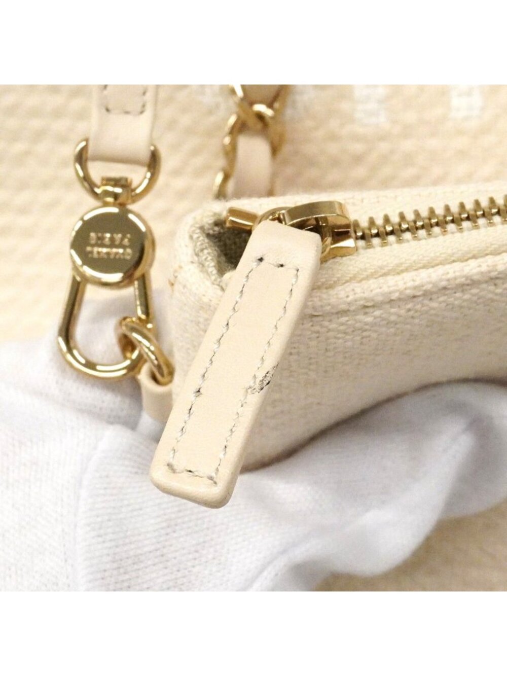 Chanel Handbag Deauville Canvas White Champagne Gold 2-Way - Picture 10 of 10